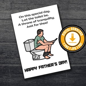 Tarjeta divertida del día del padre Tarjeta divertida imprimible del día del padre del hijo Regalo del día del padre del hijo Regalo del día del padre de la hija Tarjeta del día del padre