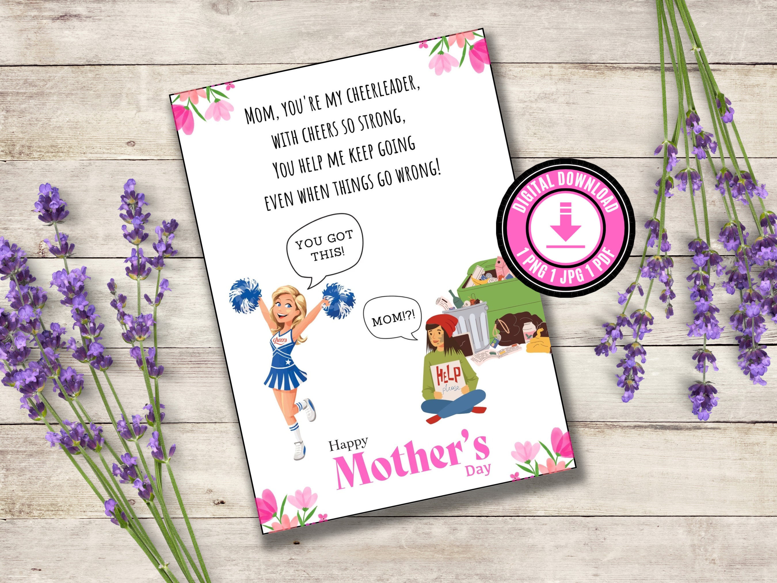 Funny Mother's Day Card Poem Printable Mothers Day Card Gift Funny ...