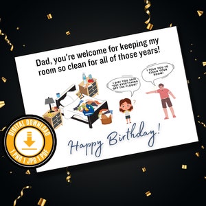 Funny Birthday Card For Dad Printable Funny Birthday Card From Daughter Birthday Gift From Daughter Birthday Gifts Birthday Card Printable