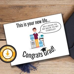 Funny Graduation Card Printable Graduation Card Funny Graduation Gift For Him Funny Graduation Gift For Her Digital Download Graduation Card