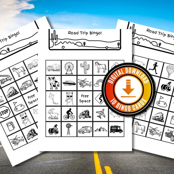 Road Trip Bingo Printable Activity For Kids Fun Road Trip Bingo Cards Activity Download Fun Road Trip Activities Bingo Game For The Car Ride