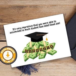 Tarjeta de graduación divertida Tarjeta de graduación imprimible Regalo de graduación divertido para él Regalo de graduación divertido para su regalo de graduación divertido Descargar