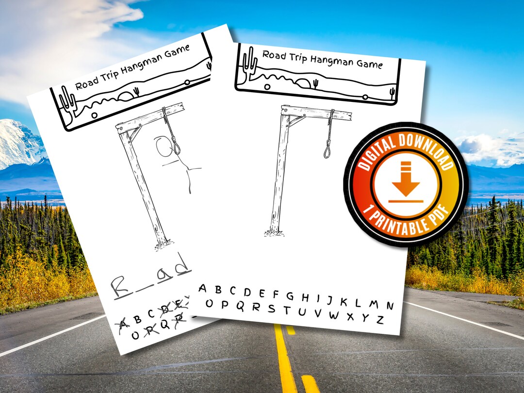 Road Trip Hangman Game Printable Fun Road Trip Games for Kids - Etsy