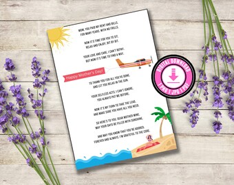 Heartfelt Mother's Day Poem Card: Printable Gift (Digital Download)