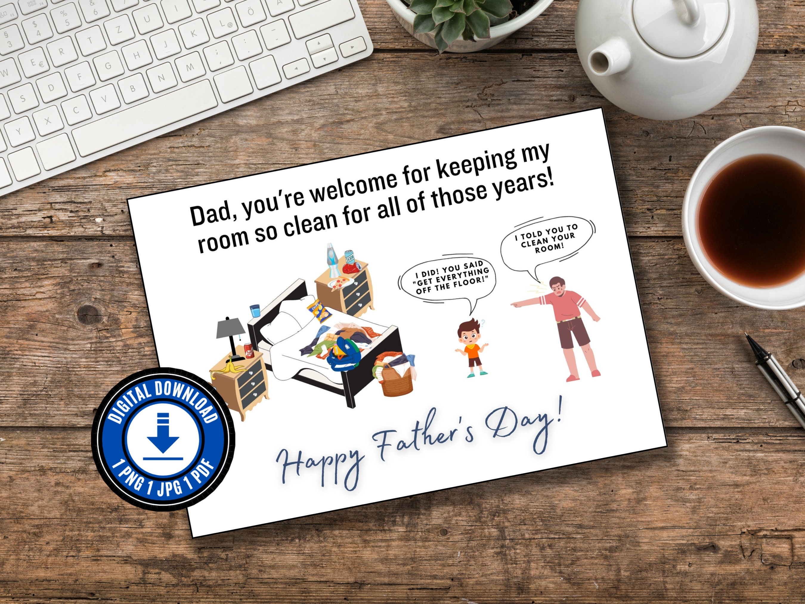 Happy Father's Day Card Funny Printable Card Funny Fathers Day Card ...