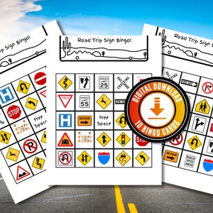 Road Trip Sign Bingo Printable Activity For Kids Fun Road Trip Bingo Cards Activity Download Fun Road Trip Activities For The Car Ride
