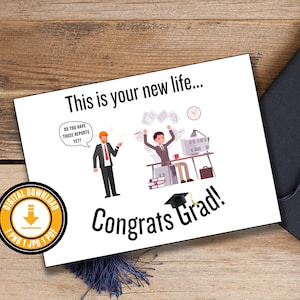 Funny Graduation Card Printable Graduation Card Funny Graduation Gift For Him Funny Graduation Gift For Her Digital Download Graduation Card