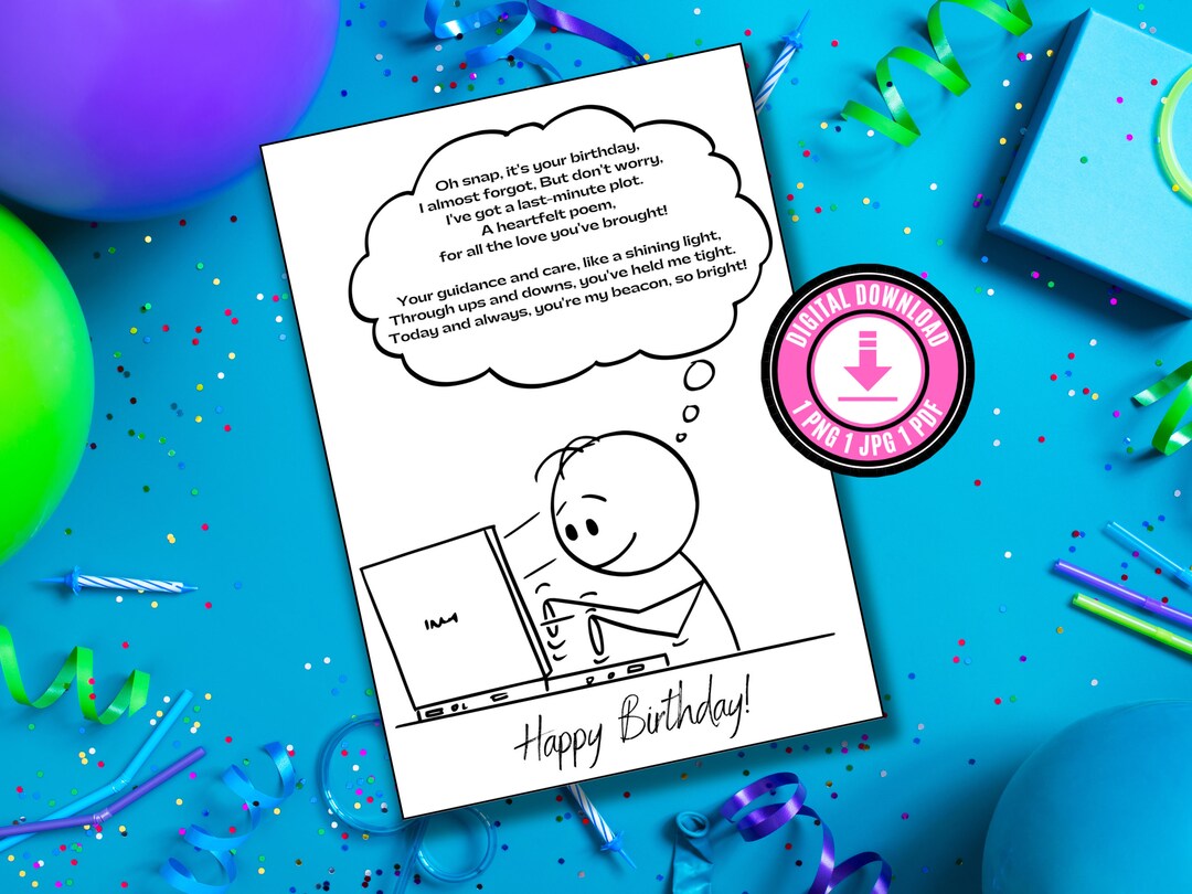 Funny Birthday Card Printable for Mom Birthday Printable Card Birthday ...