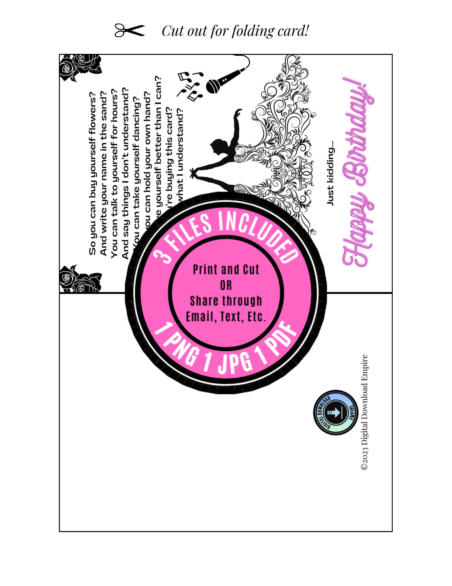 Funny Miley Cyrus Parody Birthday Card Funny Printable Birthday Card ...