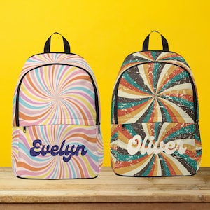 Personalized Kids&#39; Backpack | Custom Retro School Bag | Back to School Backpack | School Bag | Student Backpack