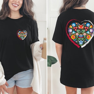 Poland Folklore Shirt | Polish Flag Top for Her | I love Poland | Polska Clothes | Polska T-shirt | Gift for Polish Friend | Polish Roots