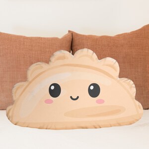 Pierogi Dumpling Pillow | Kawaii Food Throw Pillow | Foodie Gift | Gyoza Dim Sum Cushion | Perfect Polish Gift