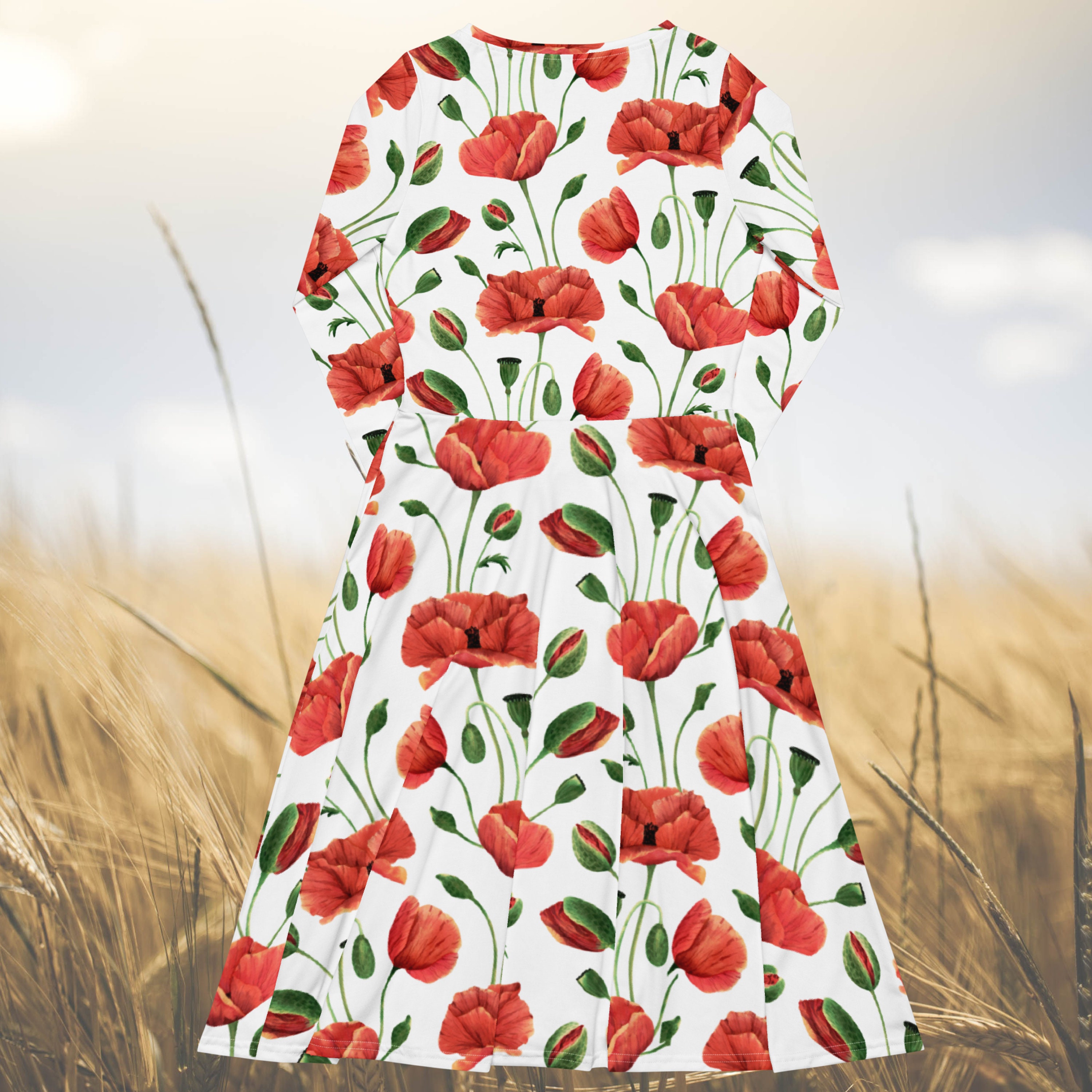 パーティードレス Poppy Flowers Print Jersey Dress il_1080xN.5480621260_s2cj.jpg