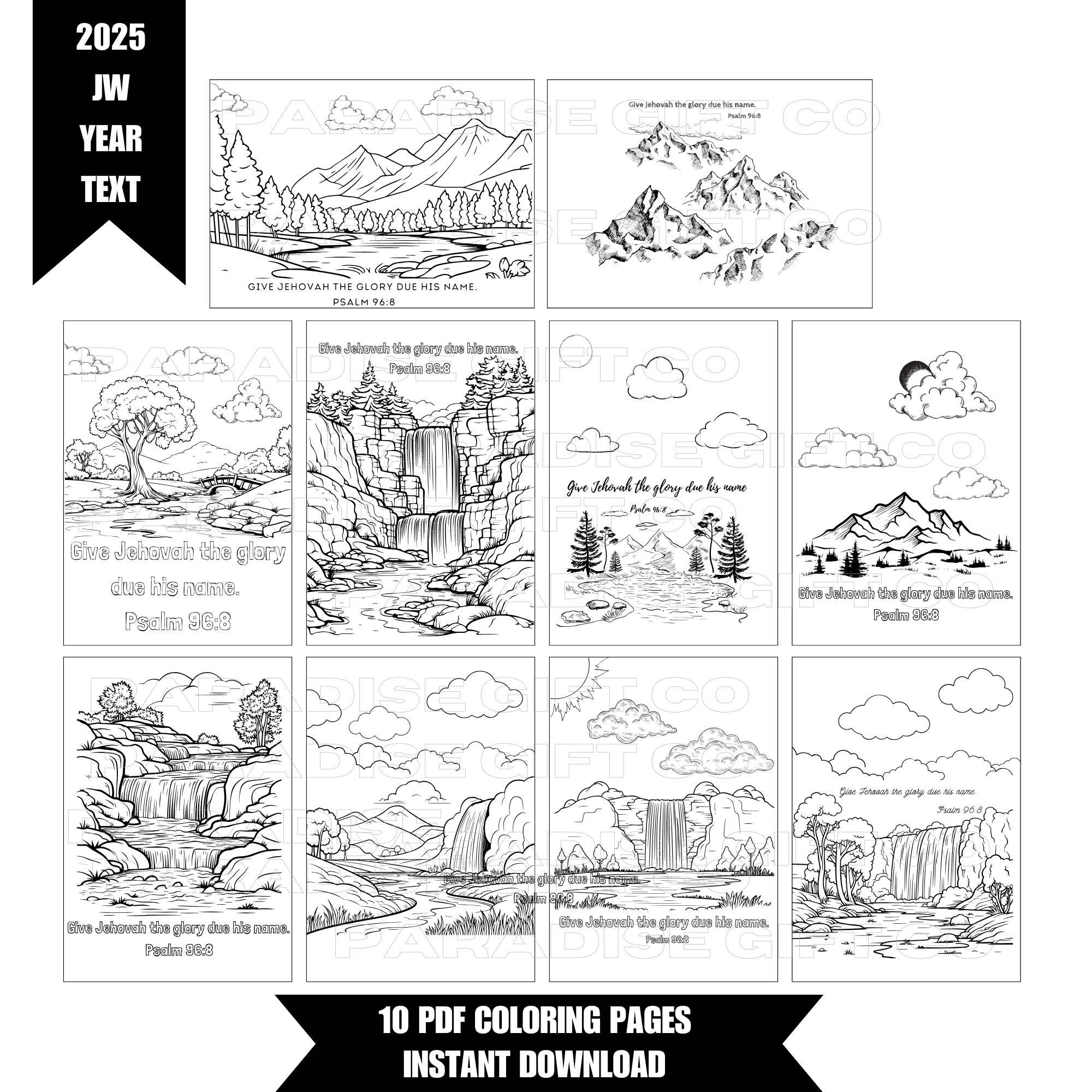 Jw Coloring Pages 2025 Year Text Bible Verse Digital Pdf Etsy