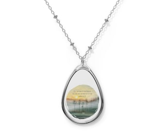 JW Scripture Ellipse Necklace, Baptism Gift