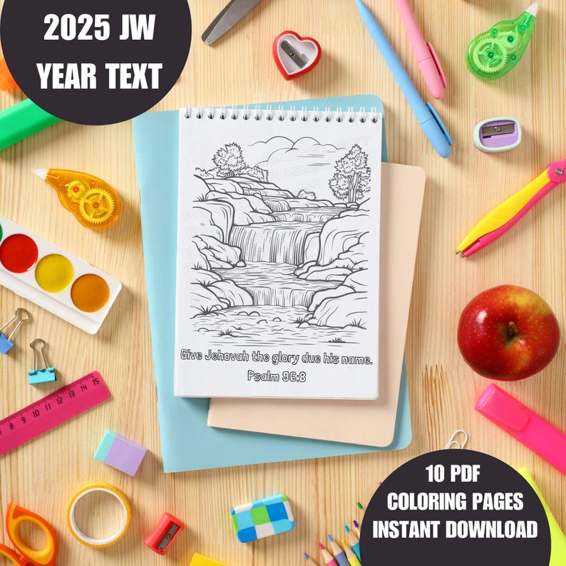 JW Coloring Pages 2025 Year Text Bible Verse (digital PDF)