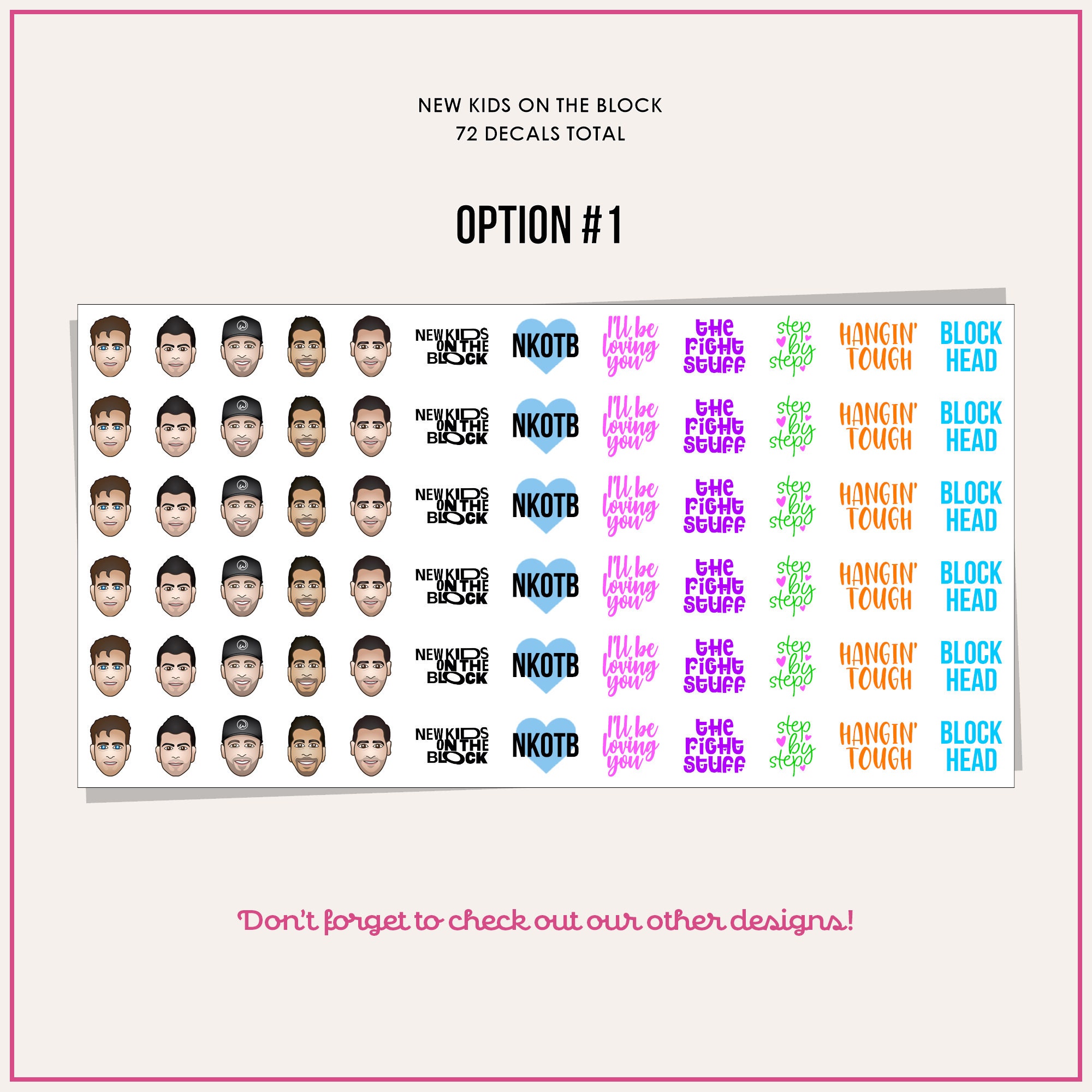 NKOTB New Kids on the Block Nail Decals Stickers Waterslide - Etsy