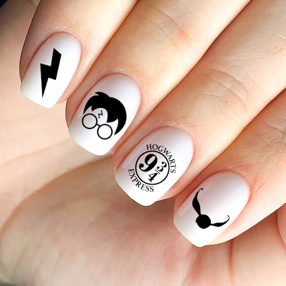 Harry Potter Nail Decals Stickers Waterslide Hogwarts Gryffindor Hufflepuff  Ravenclaw Slytherin Snitch More 