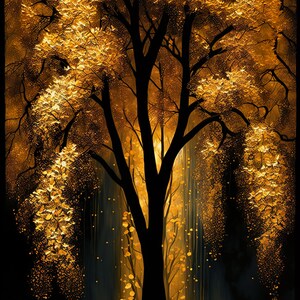 Golden Forest Art-Portrait Art-Digital Portrait -Printable Digital Download  Creative design - Perfect gift -Nature lovers -Unique piece art