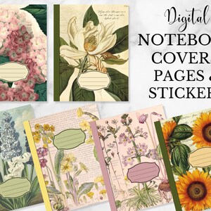 60 Digital Goodnotes Notebook Covers, Coquette Aesthetic, Pages & Stickers, Notability, Ipad Planner,Bullet Journal,Vintage Botanical Garden