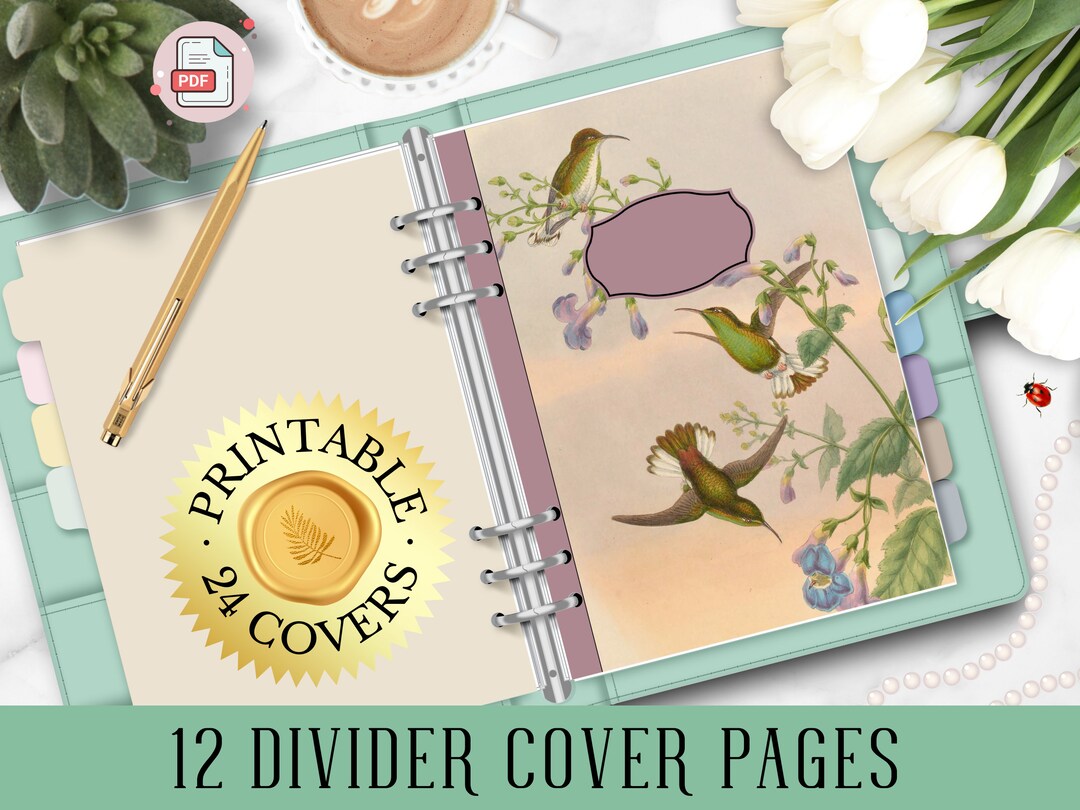 12 Monthly Cover Pages, A5 Journal Monthly Title Page Template, Monthly ...