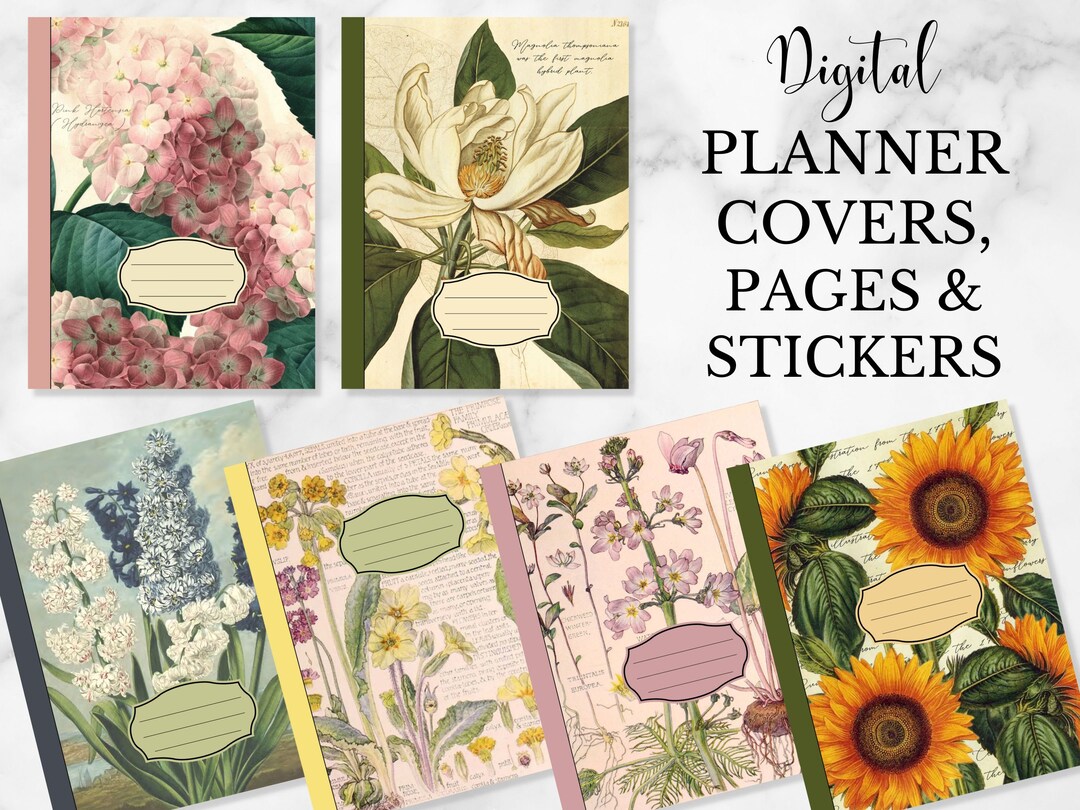 60 Digital Goodnotes Planner Covers, Coquette Aesthetic, Pages ...