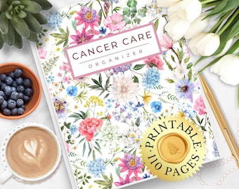 Cancer Care Organizer: Treatment Journal, Medication, & Symptom Trackers (PDF Printable)
