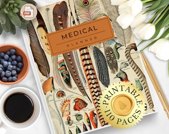 Medical Planner, Printable Pages, Medication Tracker,Blood Pressure Log,Medication Log,Chronic Illness,Caregiver Checklist,Nursing Care Plan