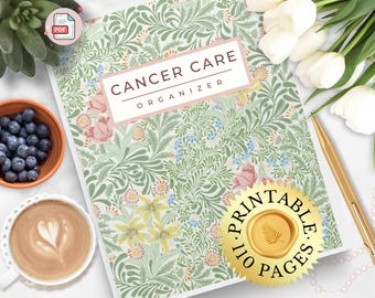 Cancer Care Organizer: Treatment Journal, Medication, & Symptom Trackers (PDF Printable)