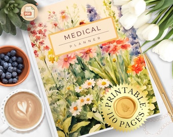 Medical Planner, Printable Pages, Medication Tracker,Blood Pressure Log,Medication Log,Chronic Illness,Caregiver Checklist,Nursing Care Plan