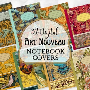 32 Digital Goodnotes Notebook Covers, GoodNotes, Notability,  Ipad Planners Journals Notebooks, Stylish Vintage Art Nouveau Designs