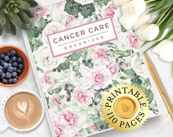 Cancer Care Organizer: Treatment Journal, Medication, & Symptom Trackers (PDF Printable)