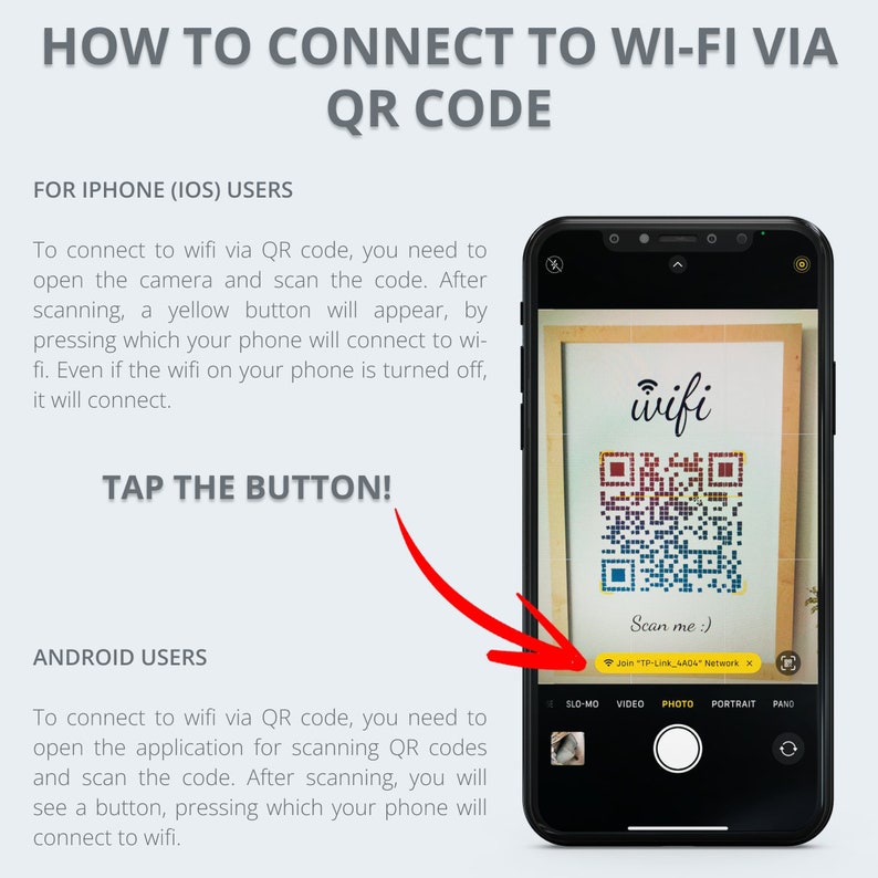 Wifi QR Code for Scanning. Poster With Personalized Wifi QR Code ...