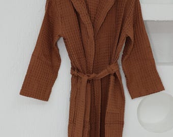 Albornoz marrón gofre