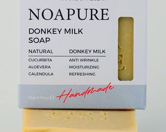 Jabón de leche de burra orgánico / Jabón hidratante natural, ecológico, cuidado de la piel artesanal