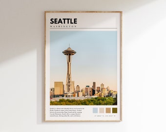 Seattle Washington Print | Space Needle Photo Poster | Seattle WA Wall Art | Seattle Photography Print | P #005