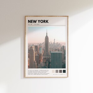 Manhattan Print | New York City Poster | New York Wall Art | Empire State Building Cityscape | NYC Travel Print | P #066