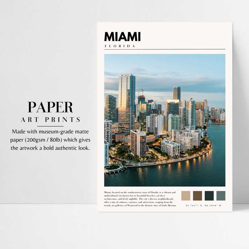 Miami Print | Miami Florida Poster | Miami Wall Art | Miami Photo | Miami Photography | Miami Florida Decor | P #157 Bild 3