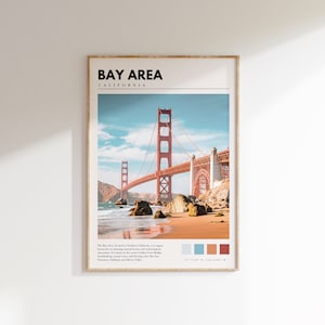 Bay Area Print | San Fransisco Wall Art | SF Golden Gate Bridge Poster | Bay Area Home Decor | Bay Area Photo Print | P #054
