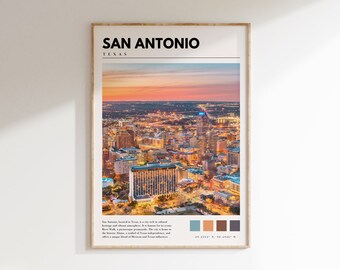San Antonio Print | San Antonio Texas Wall Art | San Antonio Cityscape Photo Poster | San Antonio Artwork | P #045
