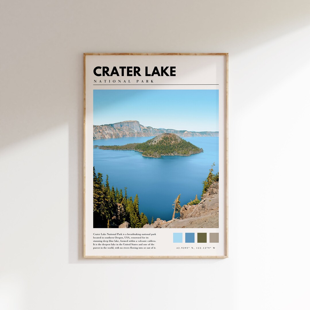 Crater Lake Print Crater Lake National Park Crater Lake Oregon ...