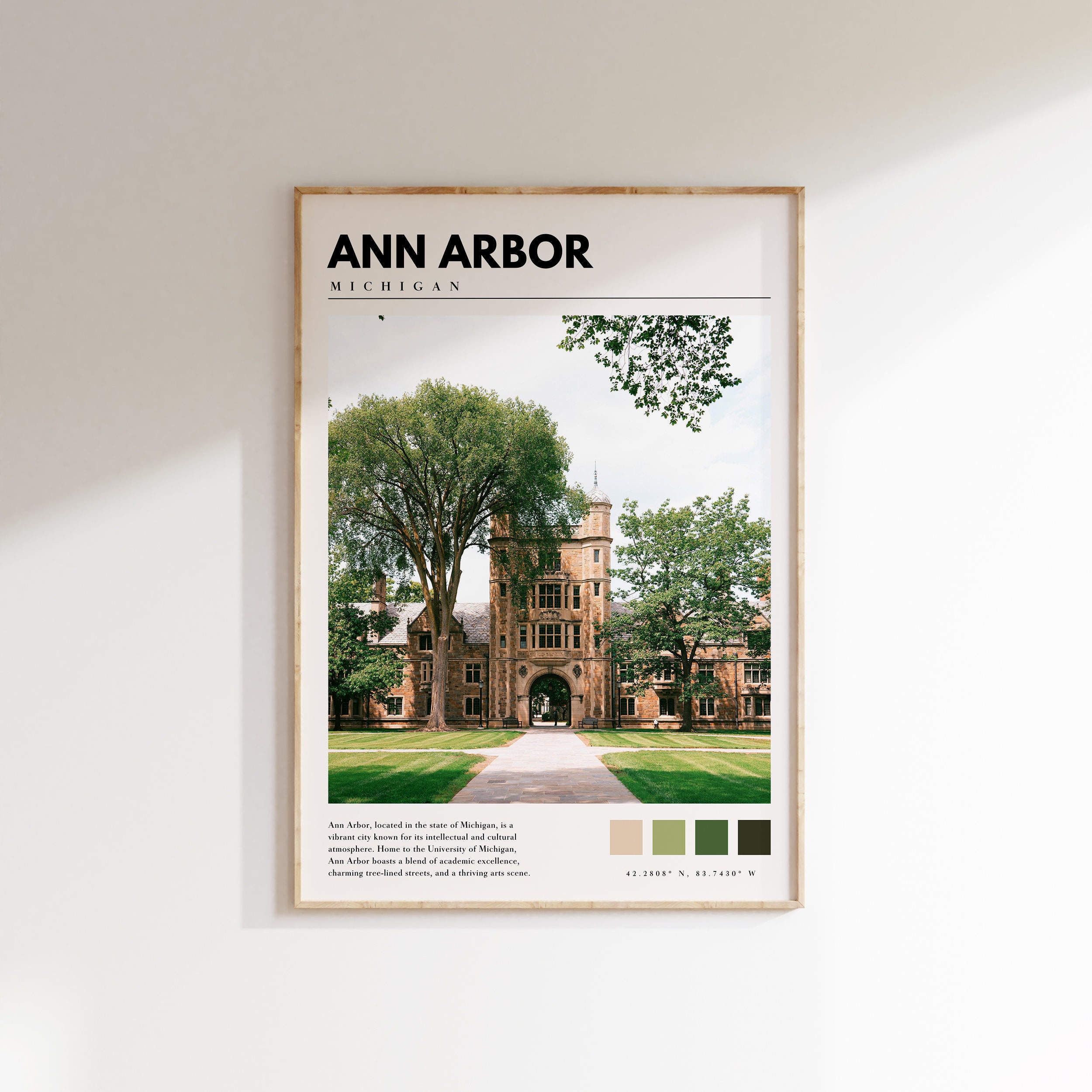 Ann Arbor Print | Ann Arbor Michigan Poster | University of Michigan | Ann Arbor Photo Wall Art | P #099