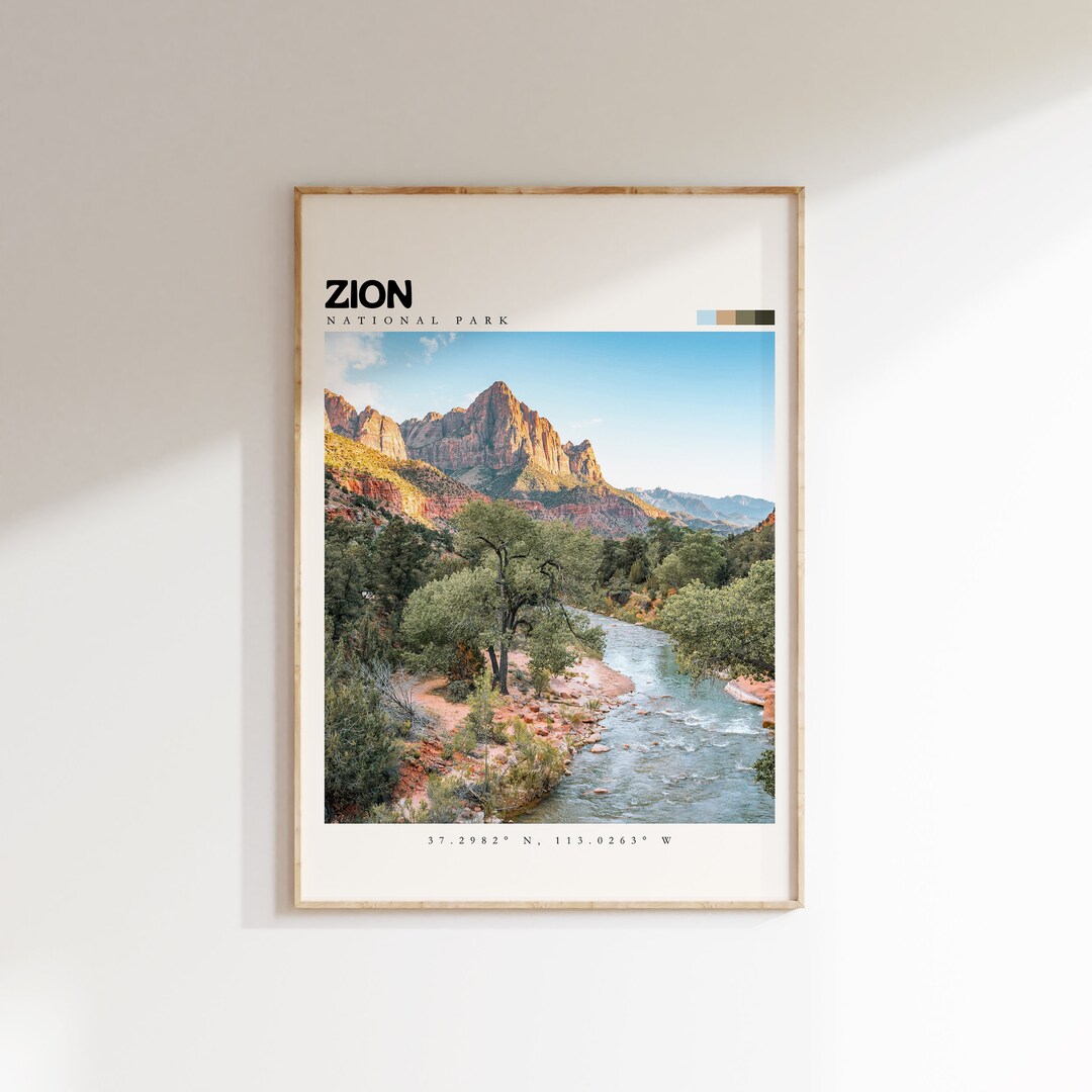 Zion Print National Park Wall Art Zion Utah Poster Zion Photography