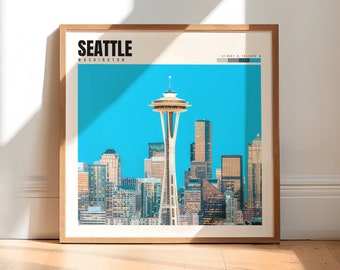 Seattle Print | Seattle Washington Poster | Seattle Wall Art | Seattle Space Needle | Seattle Decor | Seattle Photography | P #155