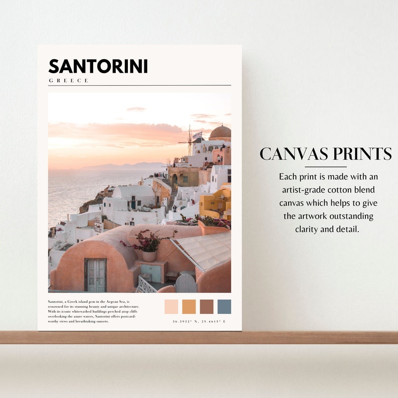Santorini Art Print | Santorini Greek Islands Wall Art | Santorini Oia Poster | Santorini Photo | Santorini Greece | P #028 image 4