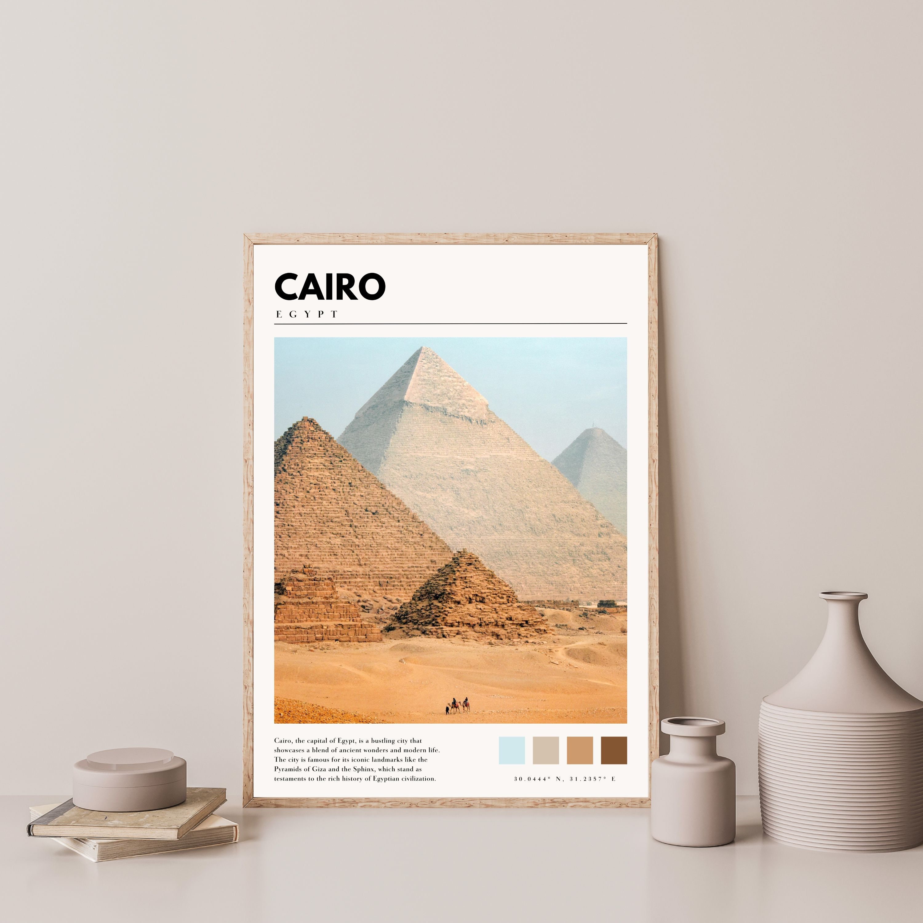 Cairo Egypt Art Print | Cairo Giza Pyramids Wall Art | Egypt Travel ...