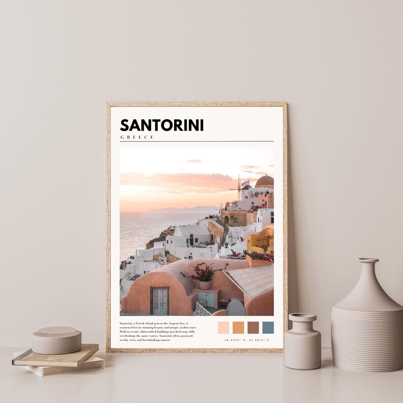 Santorini Art Print | Santorini Greek Islands Wall Art | Santorini Oia Poster | Santorini Photo | Santorini Greece | P #028 image 2