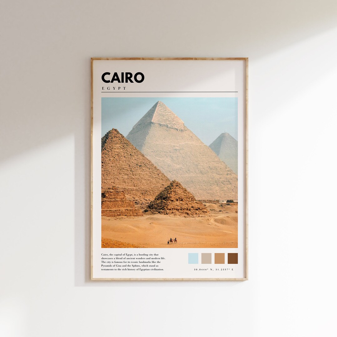 Cairo Egypt Art Print | Cairo Giza Pyramids Wall Art | Egypt Travel ...