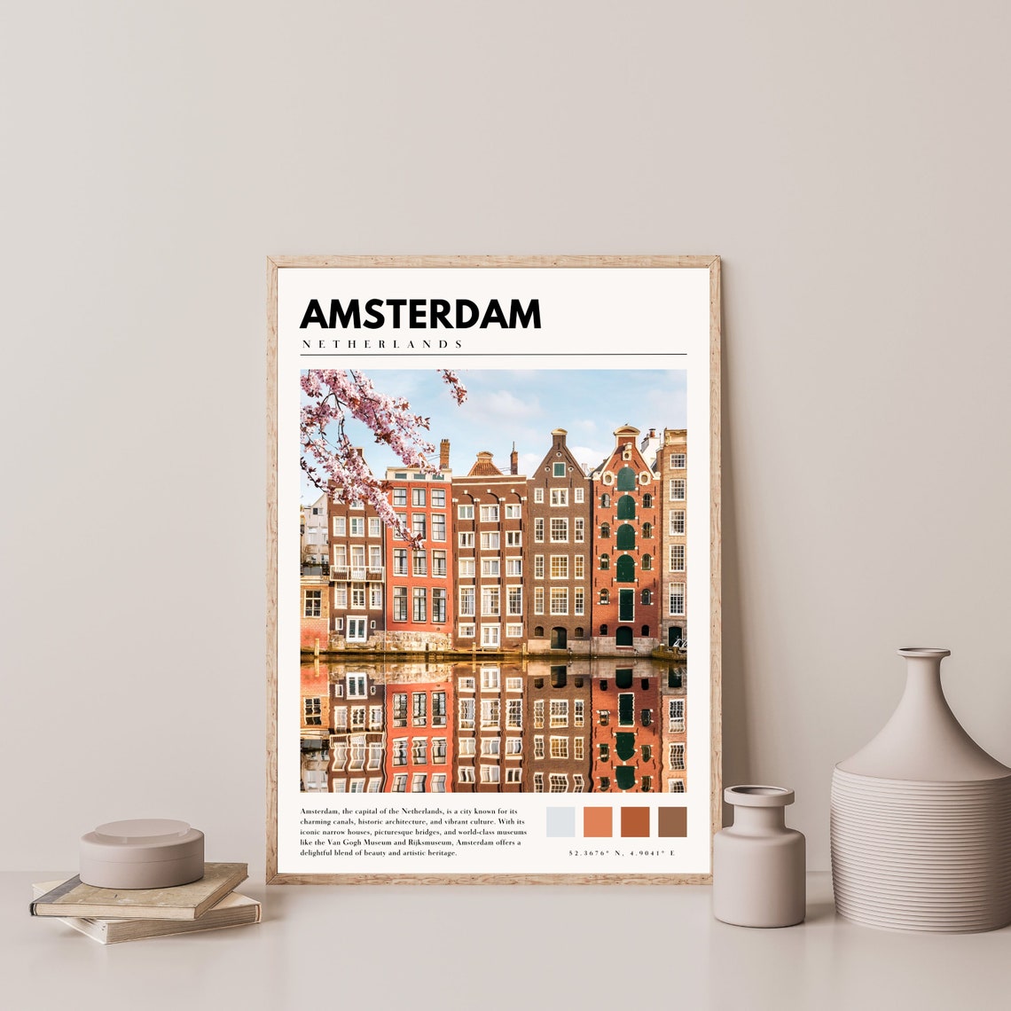 Amsterdam Print | Amsterdam Canals Poster | Netherlands Wall Art ...