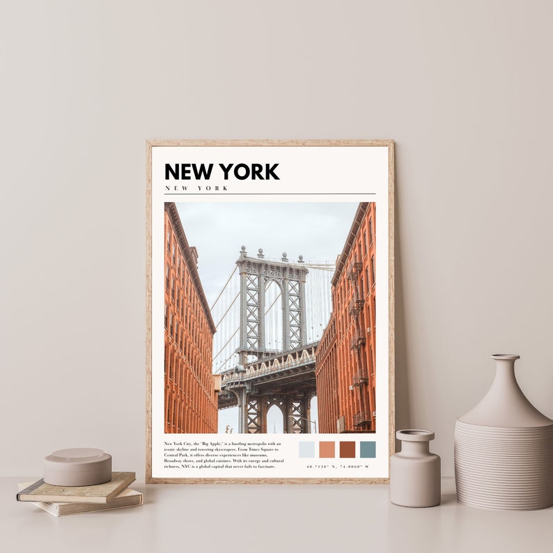 New York City Print | New York Poster | Manhattan Bridge Photo Wall Art | New York Home Decor | P #042 image 2